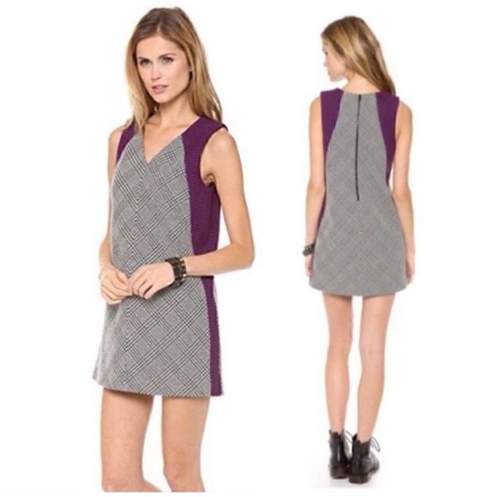 Rag & Bone two toned printed wool blend oversized sleeveless dress medium